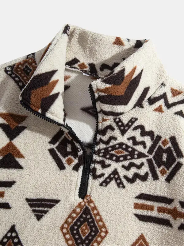 Navarra Patterned Fleece Pullover