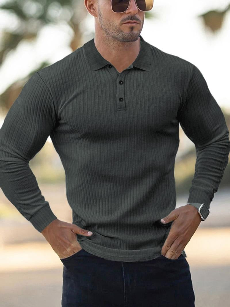 Long-sleeve Lux Ribbed Polo - Saint Drako