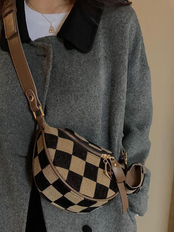 Valdina Checkered Canvas Bag