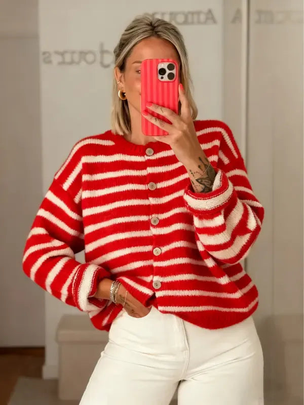 Calidora Striped Knit Cardigan