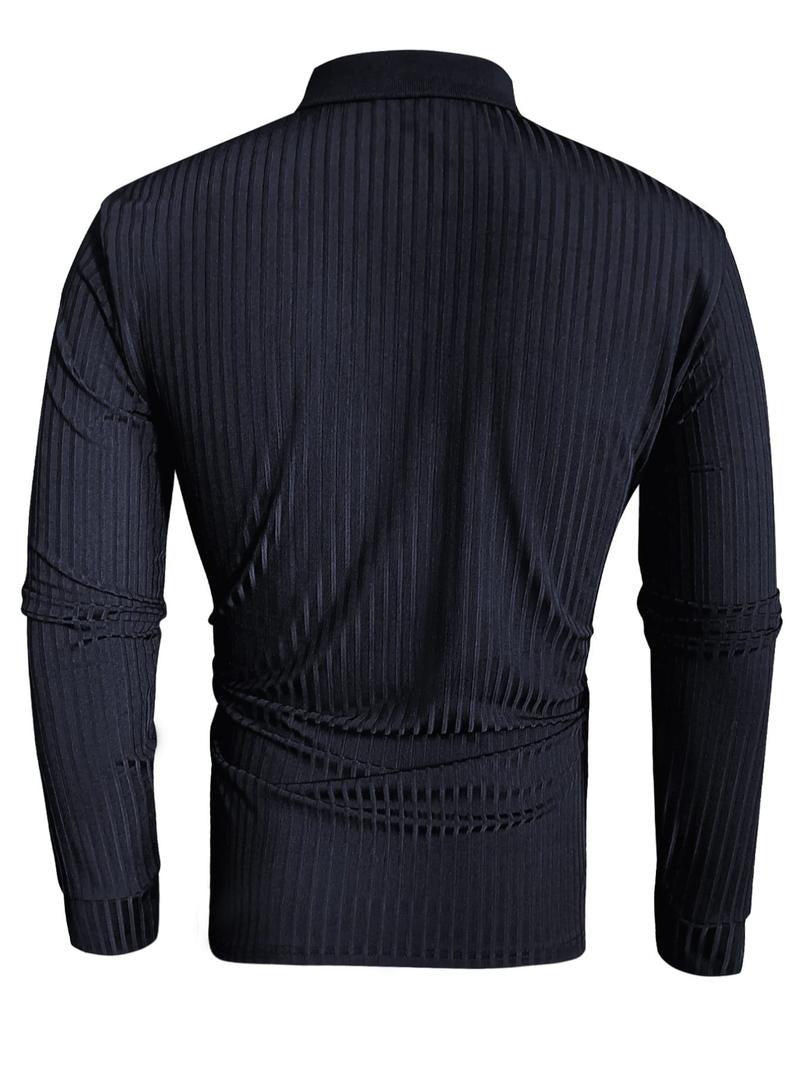 Long-sleeve Lux Ribbed Polo - Saint Drako