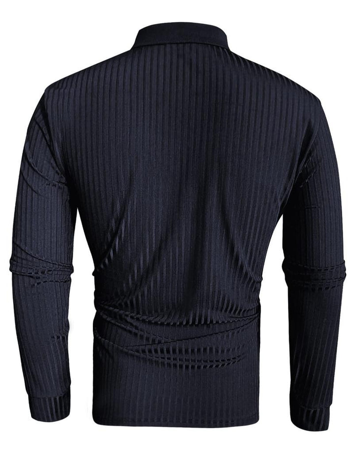 Long-sleeve Lux Ribbed Polo - Saint Drako