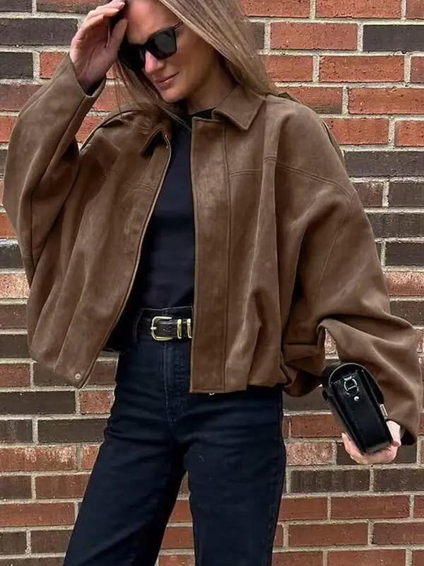 Cortona Cropped Leather Jacket