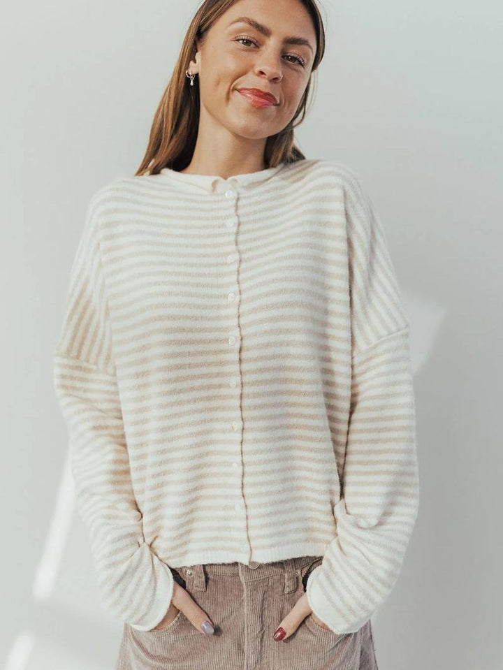 Calera Striped Button Cardigan - Saint Drako