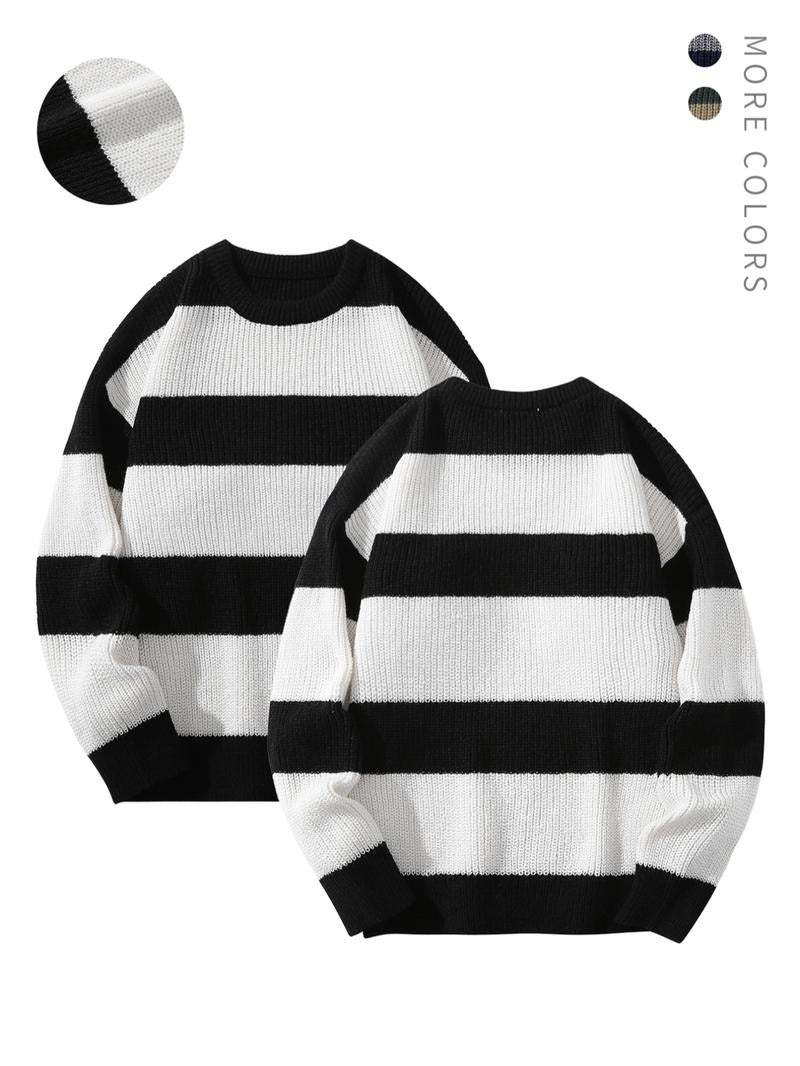 Varez Striped Knit Sweater - Saint Drako