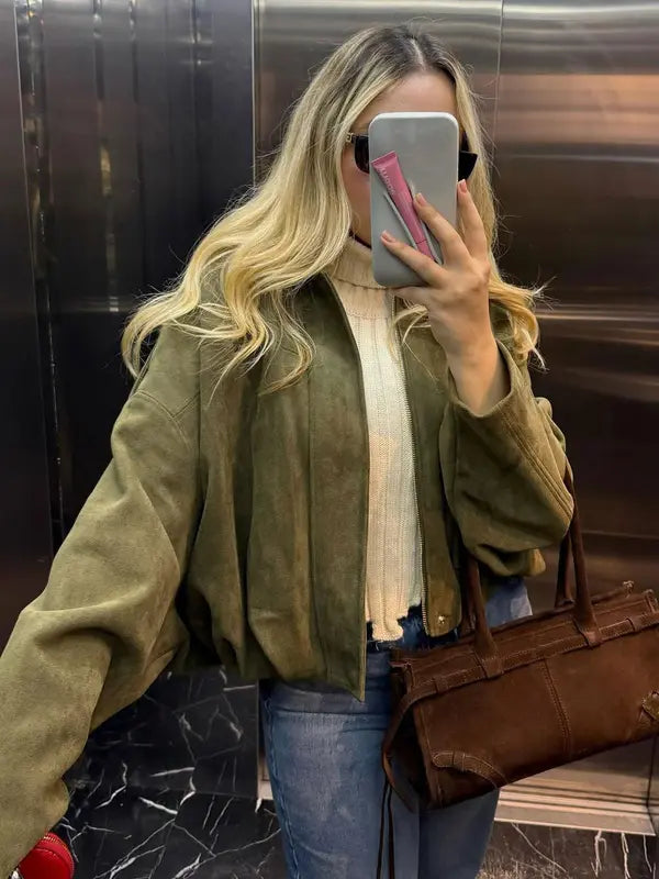 Cortona Cropped Leather Jacket