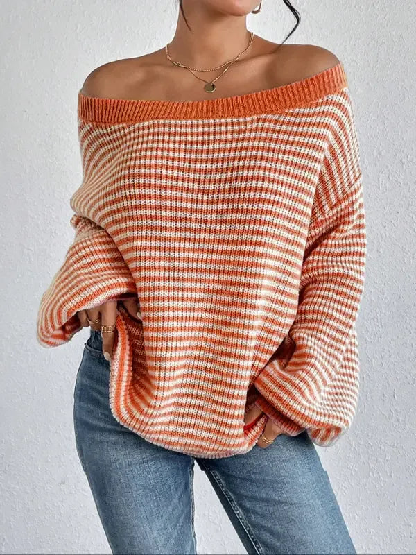 Portofino Off-Shoulder Knit Sweater