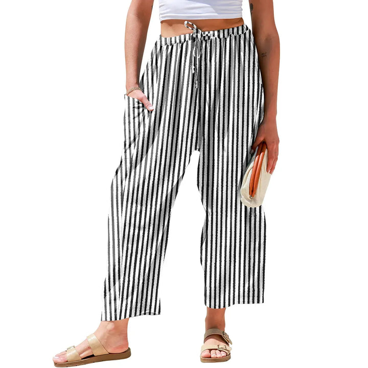 Alberona Striped Wide-Leg Pants