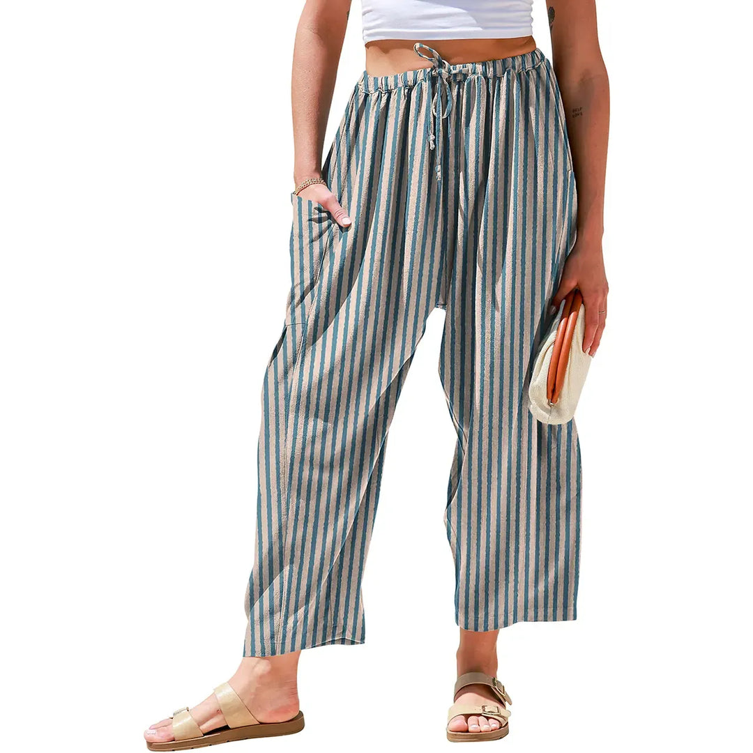 Alberona Striped Wide-Leg Pants