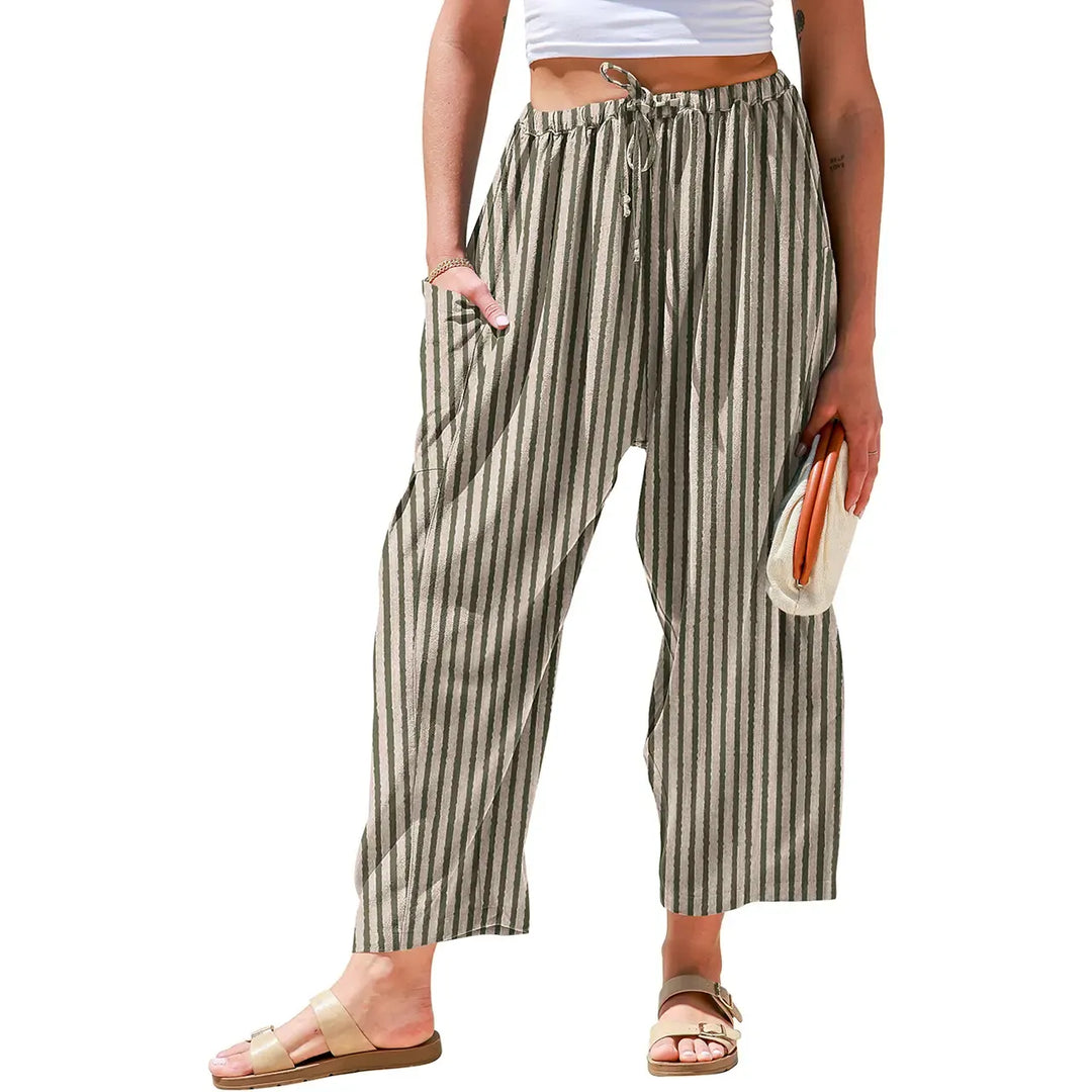 Alberona Striped Wide-Leg Pants