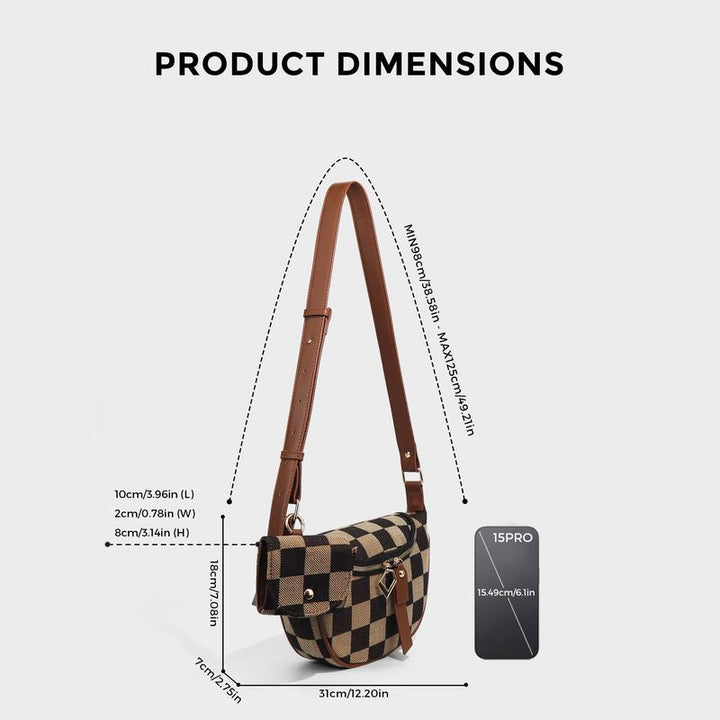 Valdina Checkered Canvas Bag