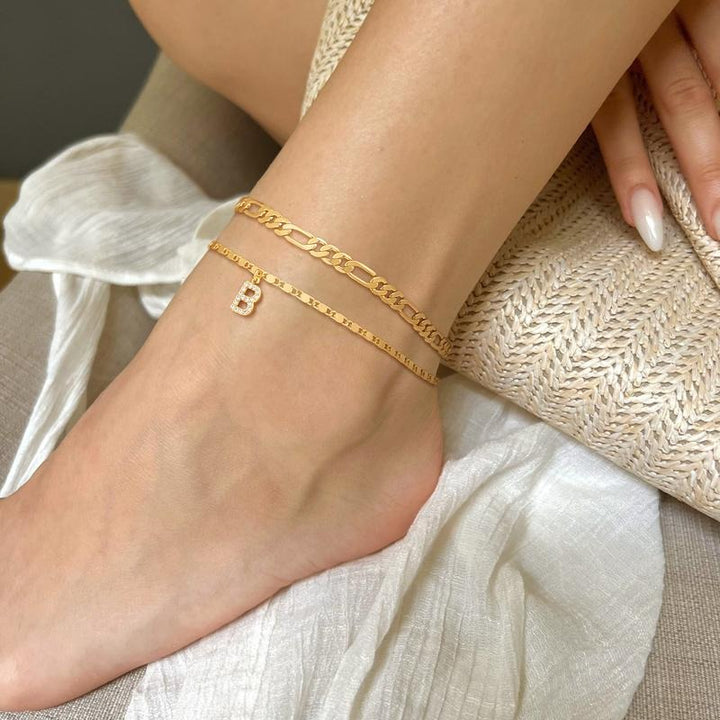 Siena Gold Initial Anklet - Saint Drako