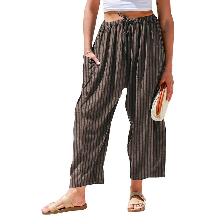 Alberona Striped Wide-Leg Pants