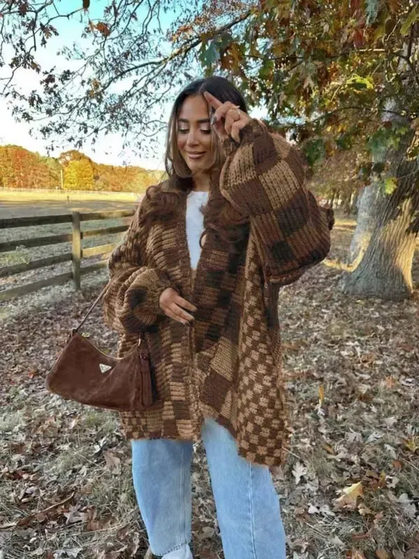 Verona Check Cardigan - Saint Drako