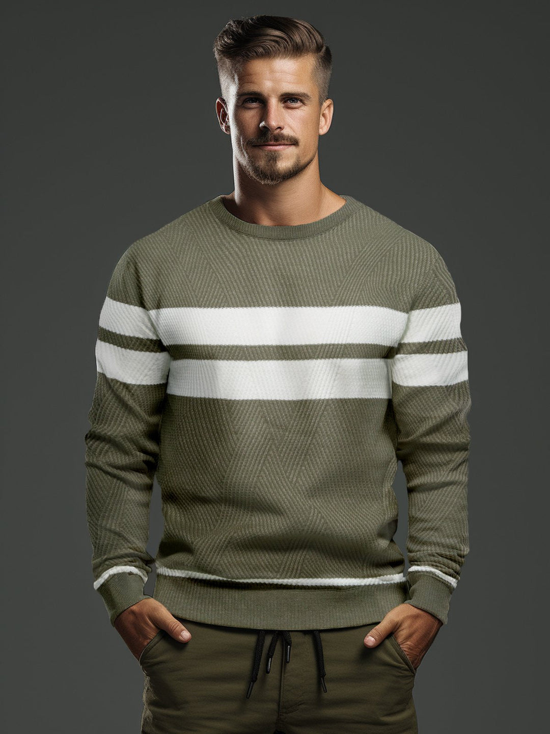 Como Stripe Crewneck Sweater
