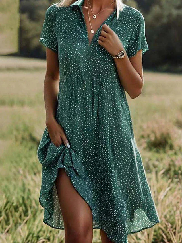Maribel Women’s Button-Down Polka Dot Dress - Saint Drako