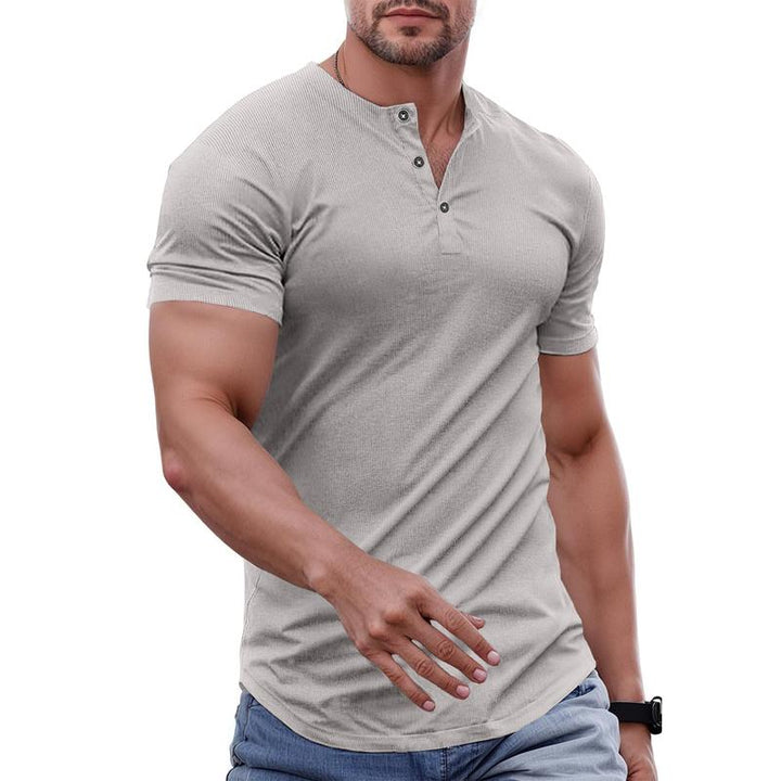 Lorano Buttoned Henley Tee - Saint Drako