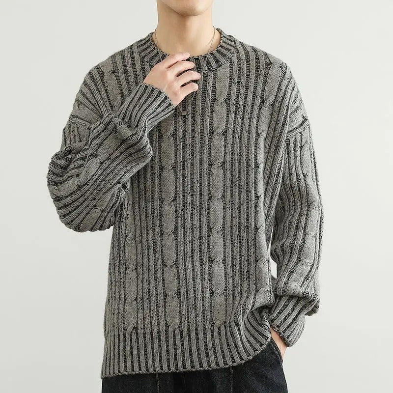 Ravenna Striped Cable Sweater