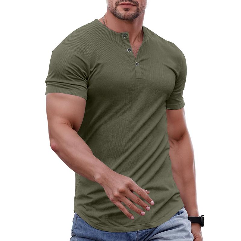Lorano Buttoned Henley Tee - Saint Drako