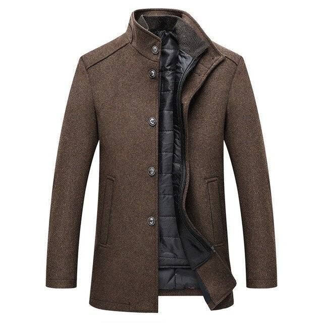 Single Breasted Thick Wool Coat