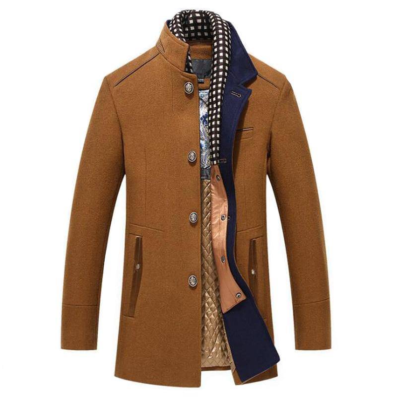 Wool Cashmere Detachable Scarf Coat