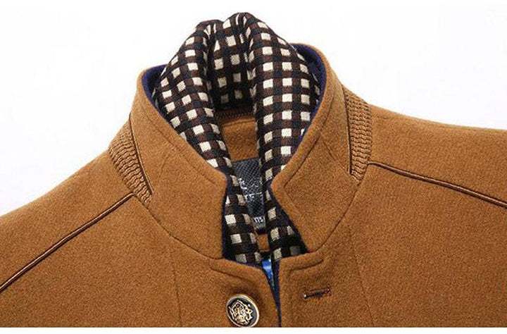 Wool Cashmere Detachable Scarf Coat