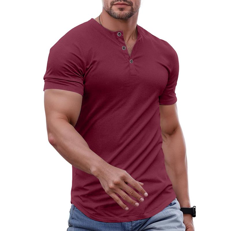 Lorano Buttoned Henley Tee - Saint Drako