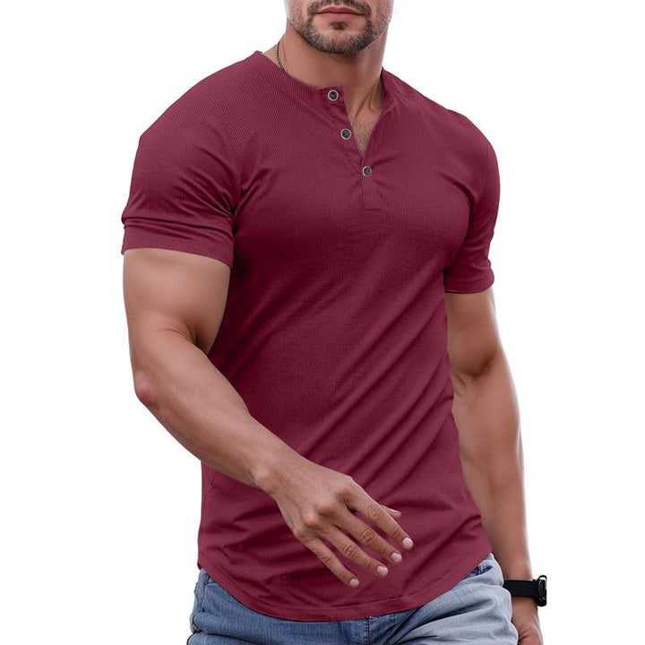 Lorano Buttoned Henley Tee - Saint Drako