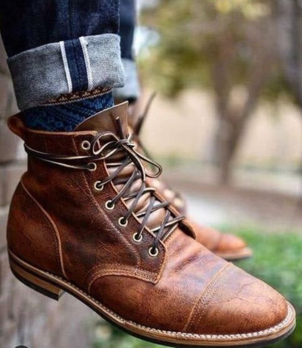 Claremont Men’s Vintage Work Boots - Saint Drako