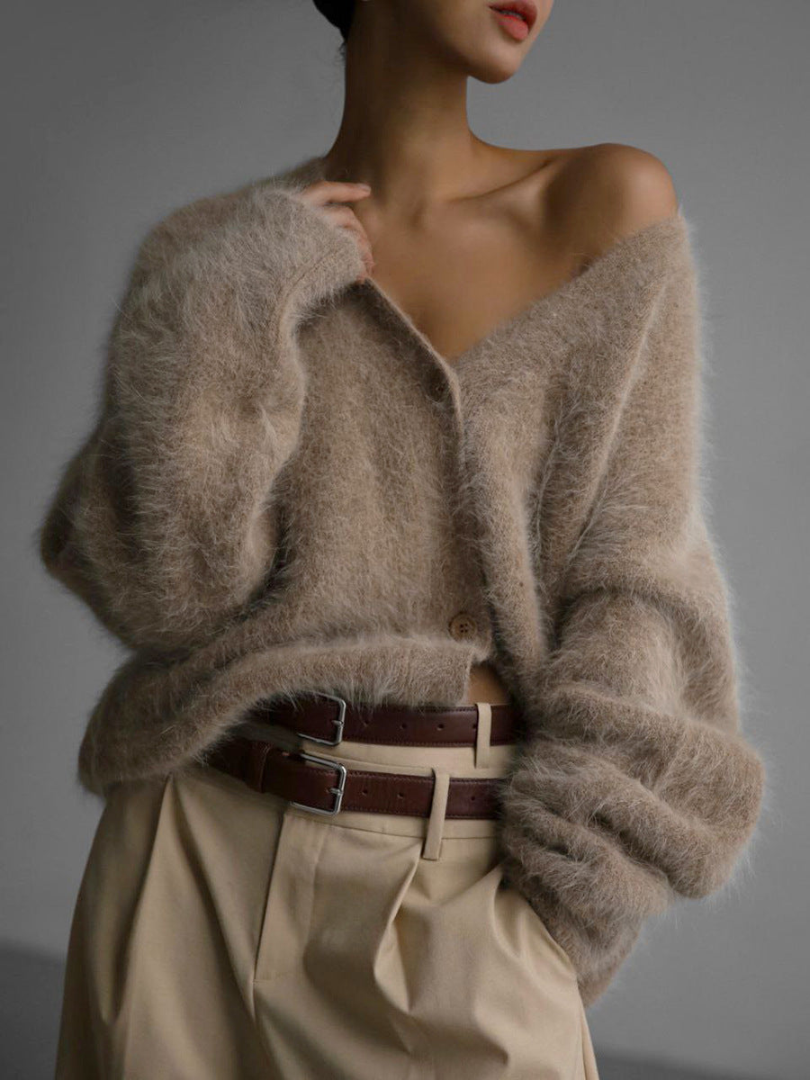 Seren Women’s Off-Shoulder Knit Cardigan - Saint Drako