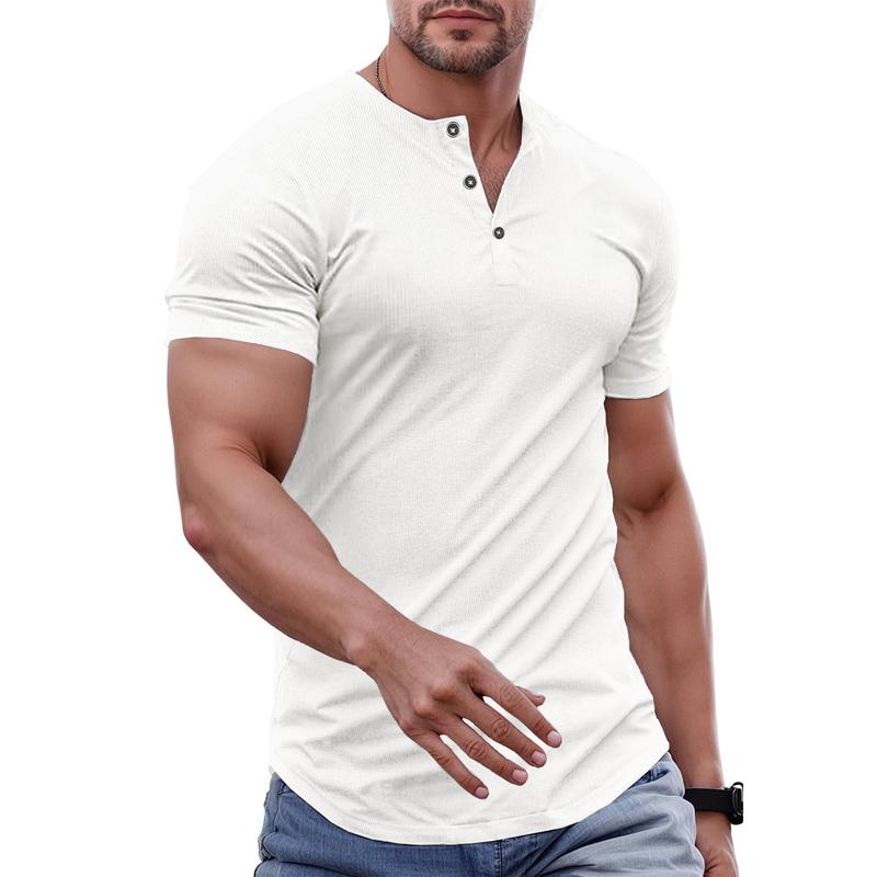 Lorano Buttoned Henley Tee - Saint Drako